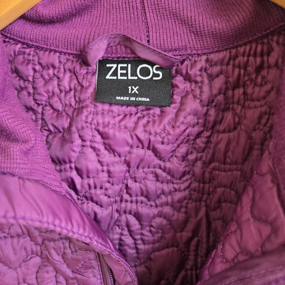 New Zelos Puffer Vest Women's 1X Zip Up Lightweight Pockets Violet Plum - Picture 9 of 14